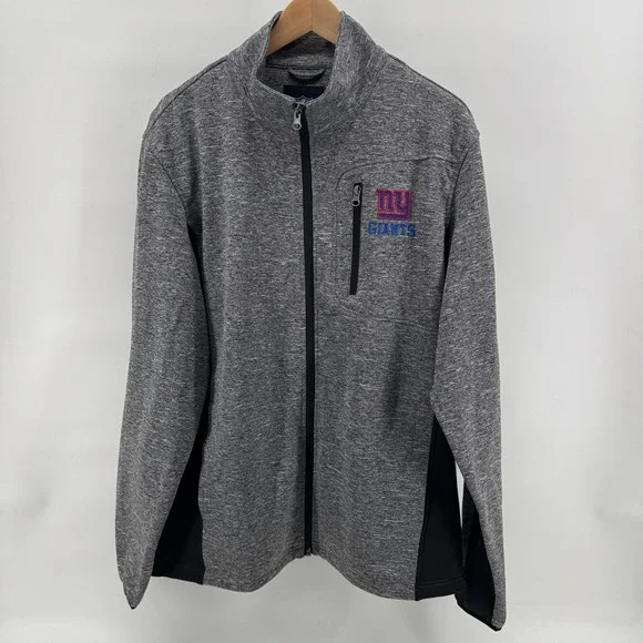 NFL New York Giants Mens Gray Full Zip Track Jacket Large Casual Sports Football - Picture 8 of 12